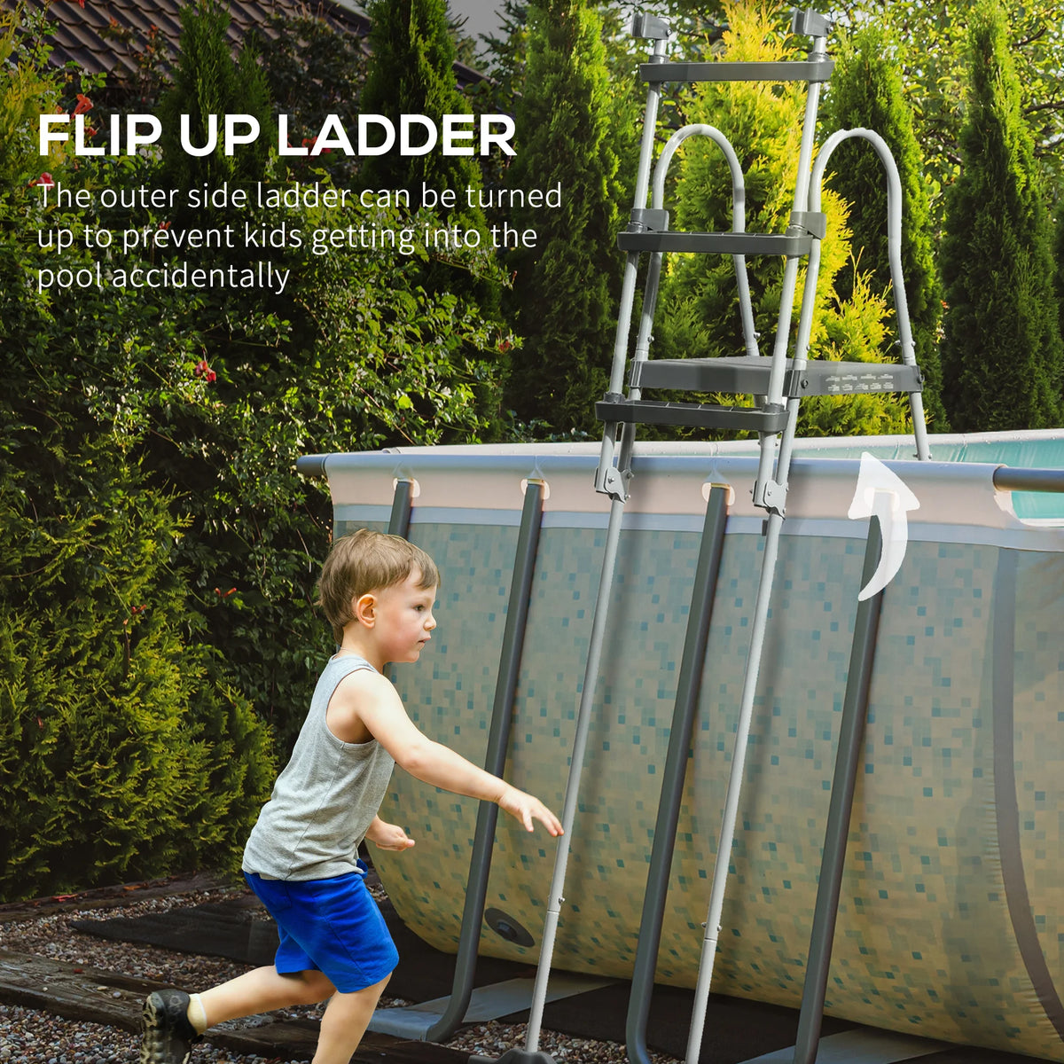 70" Above Ground Swimming Pool Ladder, A Frame Entry Stairs