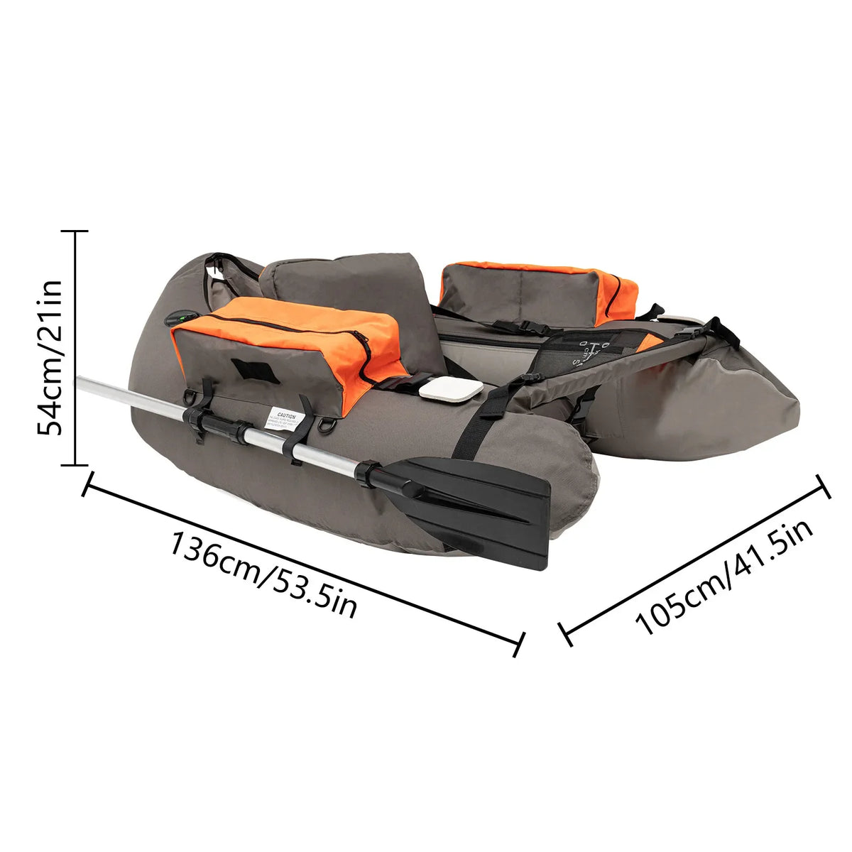 Outdoor Fishing Inflatable Boat Raft with Pump Adjustable Backrest 130kg Load Capacity for Lakes Rivers