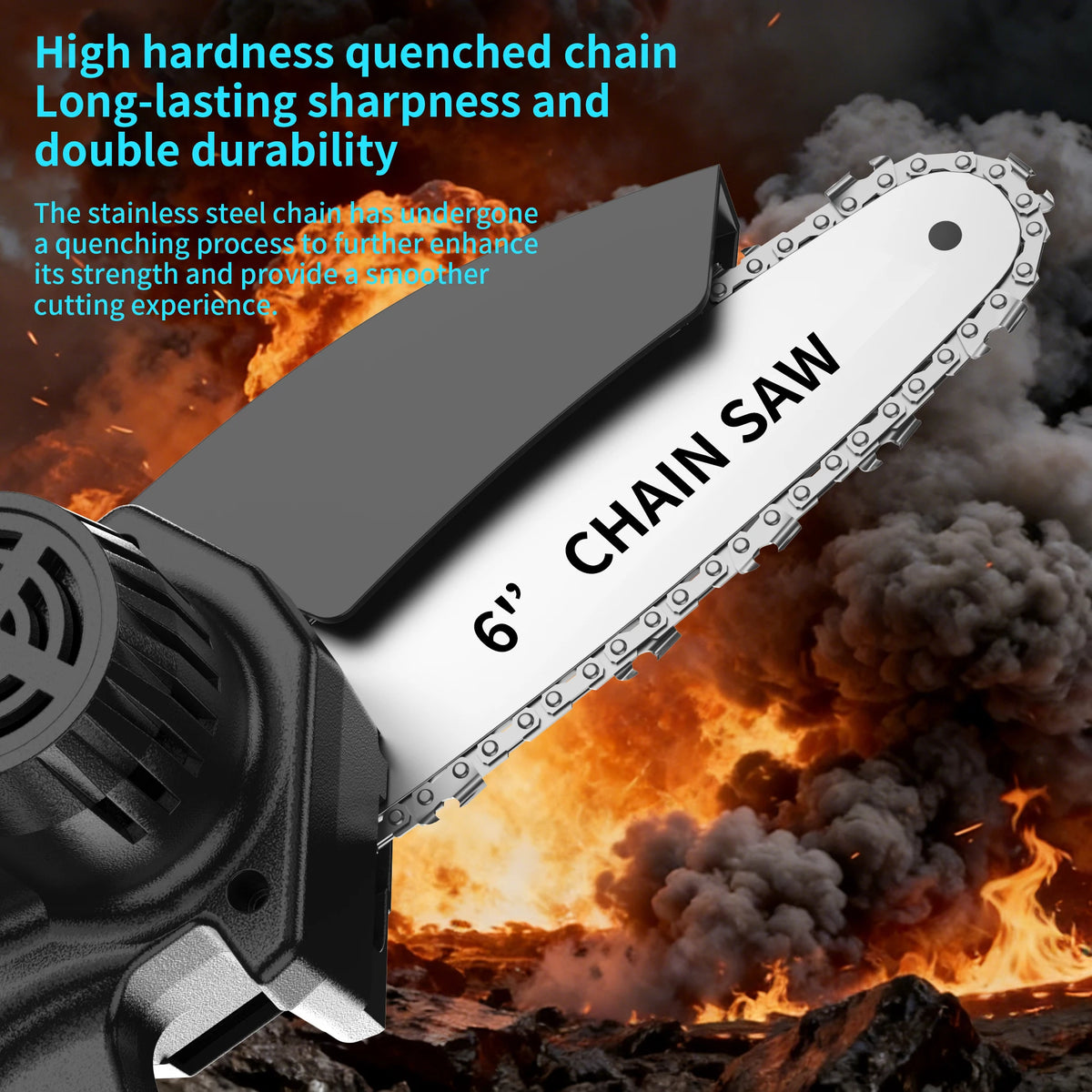 6-Inch Mini Chainsaw, Adjustable Chain, Safety Lock, Equipped with Rechargeable Battery, Chain And Storage Box, Suitable for Quick Pruning of Tree Branches in Homes And Gardens, Men'S Pruning Gift Fallen Tree Removal