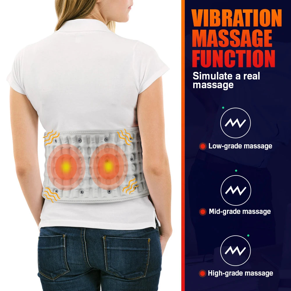 Rechargeable Heating Waist Back Massage Inflatable Lumbar Traction Device Red Light Heating Back Vibration Massage