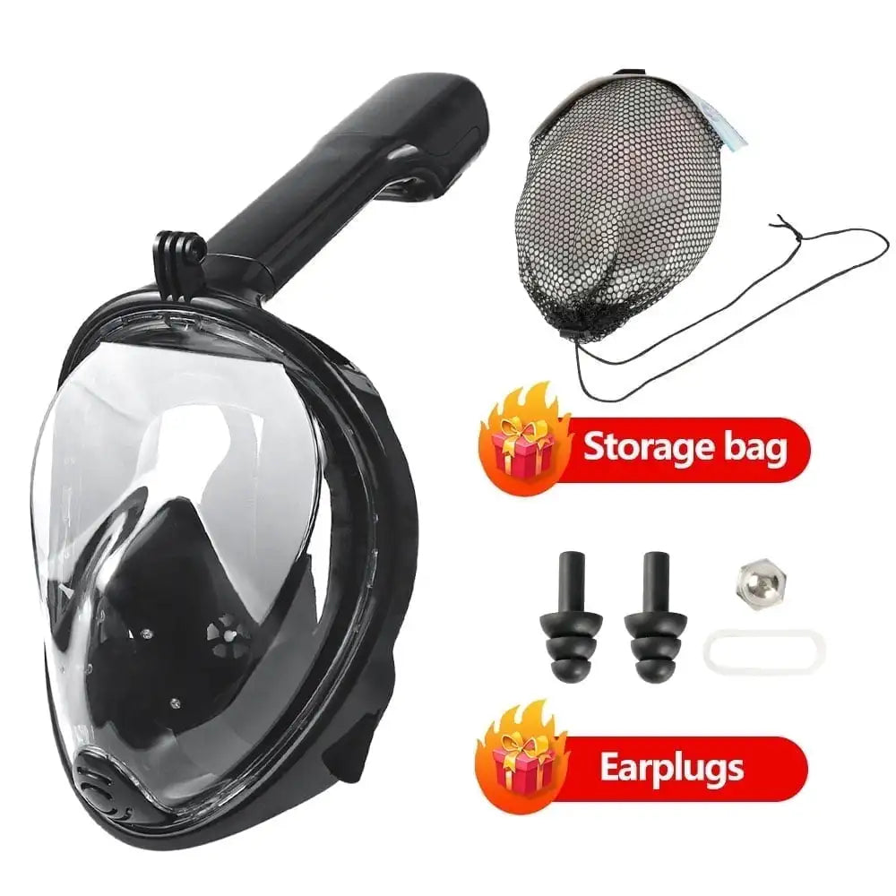 1 Set Full Face Scuba Diving Mask Anti Fog Goggles With Camera Mount Underwater Wide View Snorkel Swimming Mask Snorkling Set