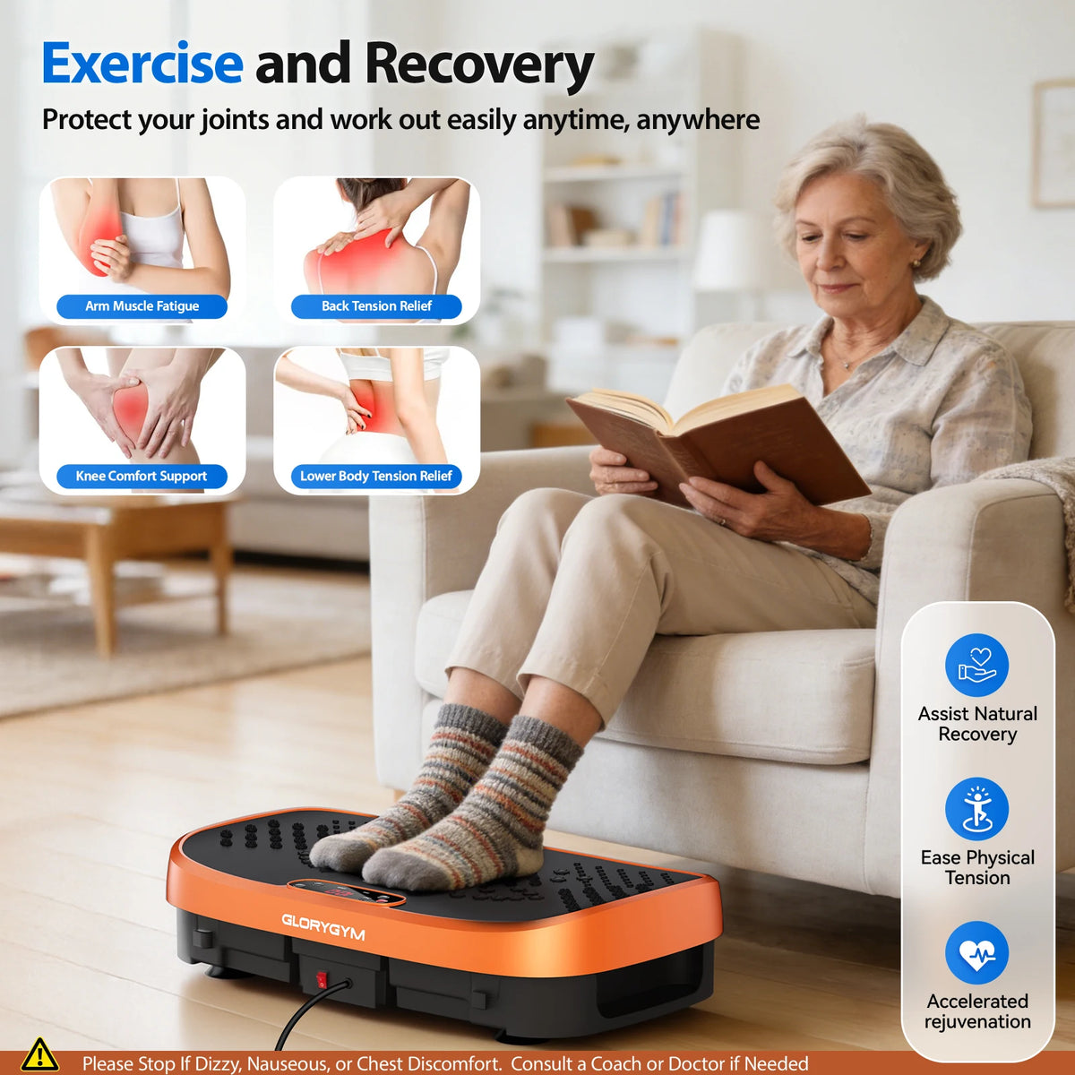 Vibration Plate Fat Burning Machine 120 Levels 330lbs Quiet Operation, Whole Body Workout Platform for Home Gym Balance Training