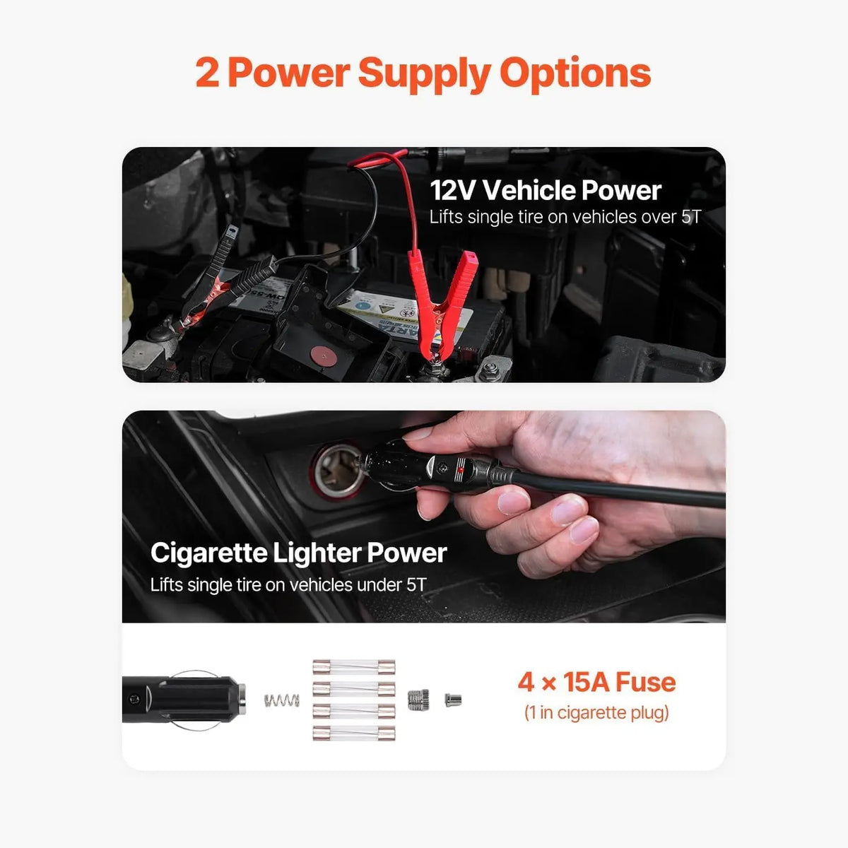 Tacleekii 5 Ton Electric Hydraulic Car Jack Portable Built-in Tire Inflator | Portable Vehicle Lift Jack with Built-in Tire Inflator Pump for Sedan, SUV, MPV
