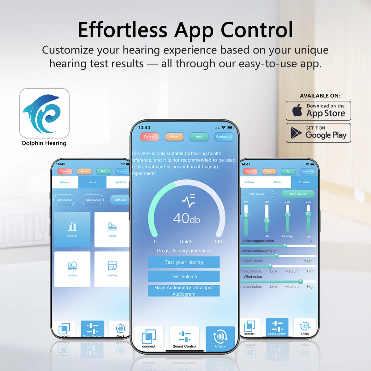 Hearing Aids for Seniors for Rechargeable Noise Cancelling APP Control 3-in-1 Function (Hearing Music Phone) 16 Channels