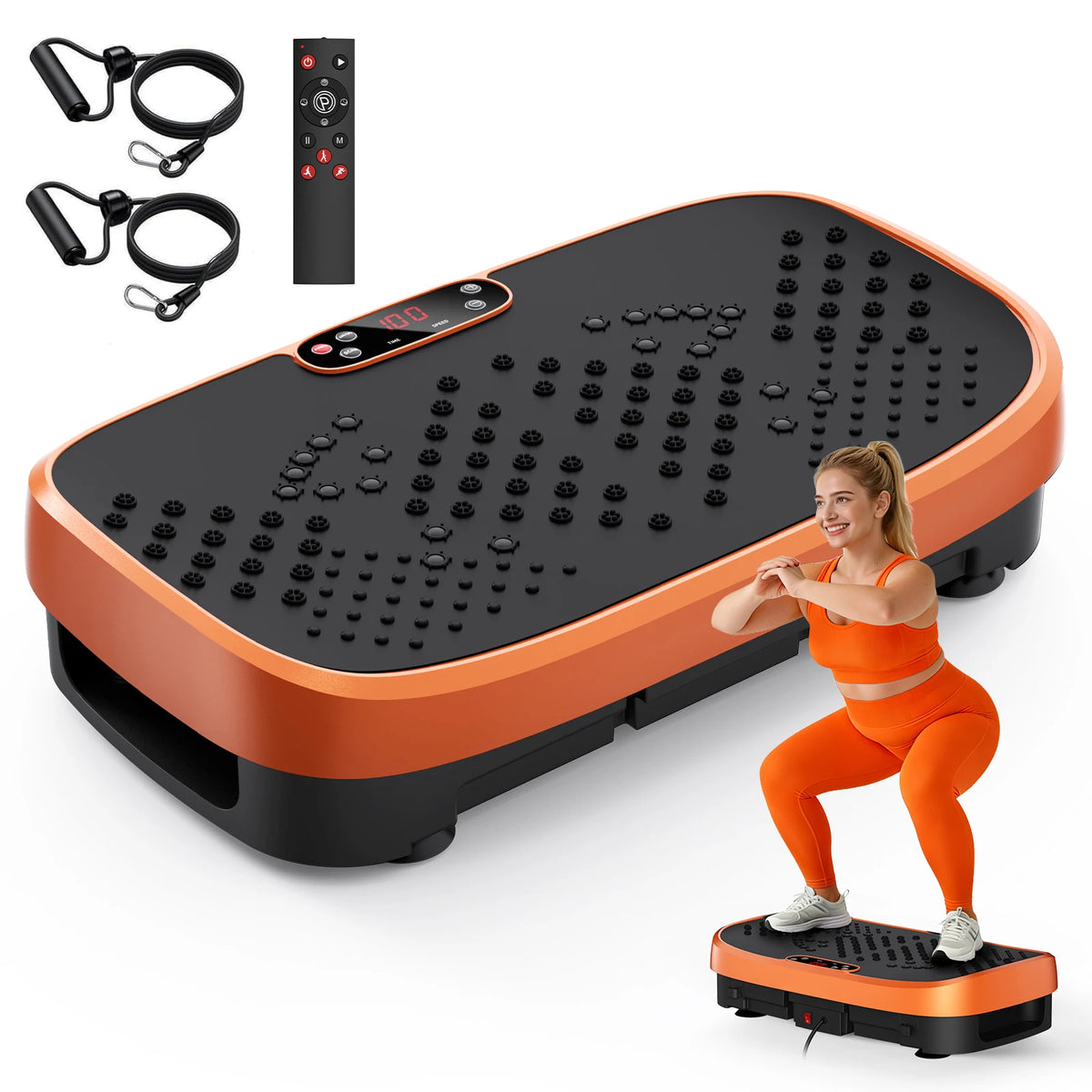 Vibration Plate Fat Burning Machine 120 Levels 330lbs Quiet Operation, Whole Body Workout Platform for Home Gym Balance Training