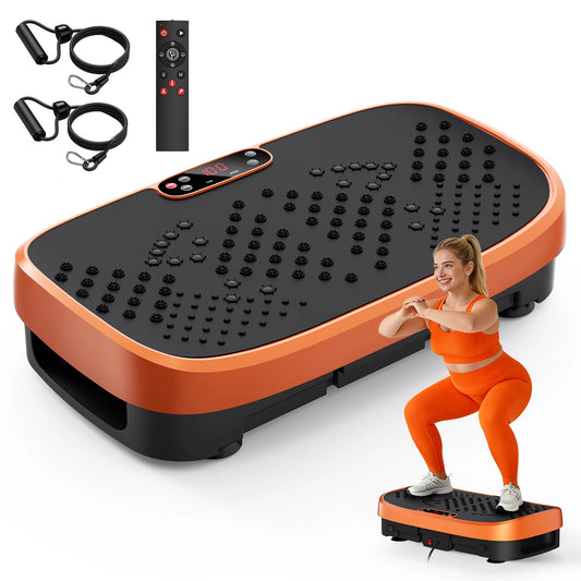 Vibration Plate Fat Burning Machine 120 Levels 330lbs Quiet Operation, Whole Body Workout Platform for Home Gym Balance Training