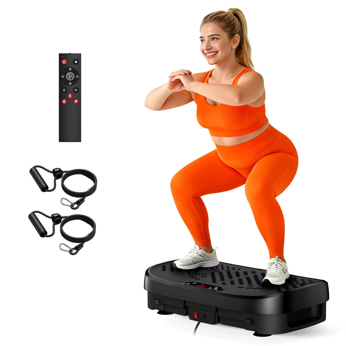 Vibration Plate Fat Burning Machine 120 Levels 330lbs Quiet Operation, Whole Body Workout Platform for Home Gym Balance Training