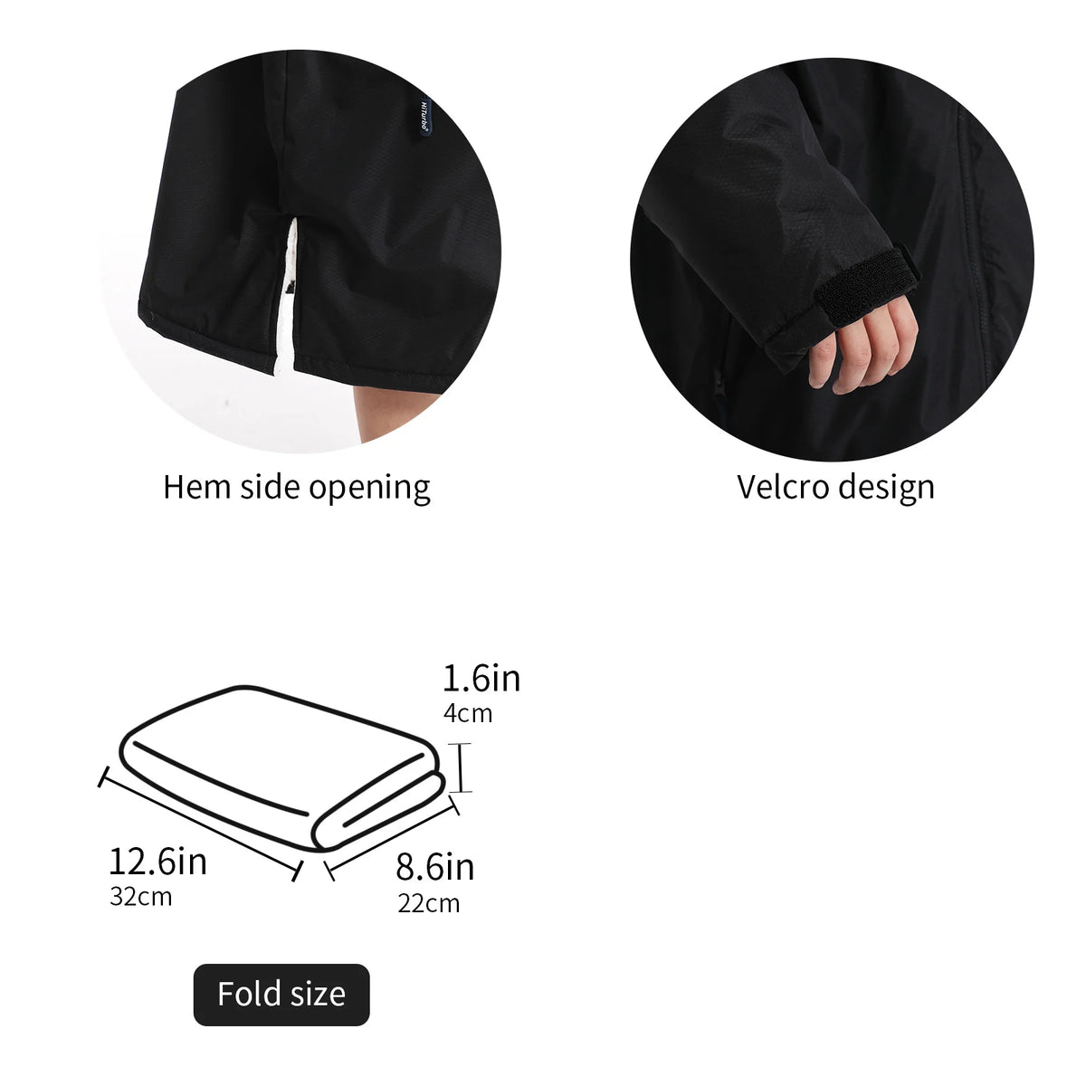 Mutao Children's Fleece-lined Warm Bathrobe, Windproof And Cold-resistant Composite Cape, Suitable For Beach Swimming, Diving, And Surfing; Hooded Design, One Size Fits All