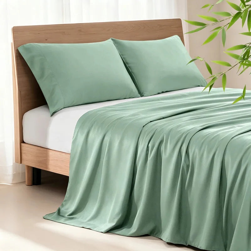 100% Bamboo Viscose Duvet Cover Set 3PCS, Solid Color Cooling & Breathable Bedding, 1 Duvet Cover + 2 Pillowcases, Queen (90"×90") / King (104"×90"), No Comforter Insert, 8 Colors Available`